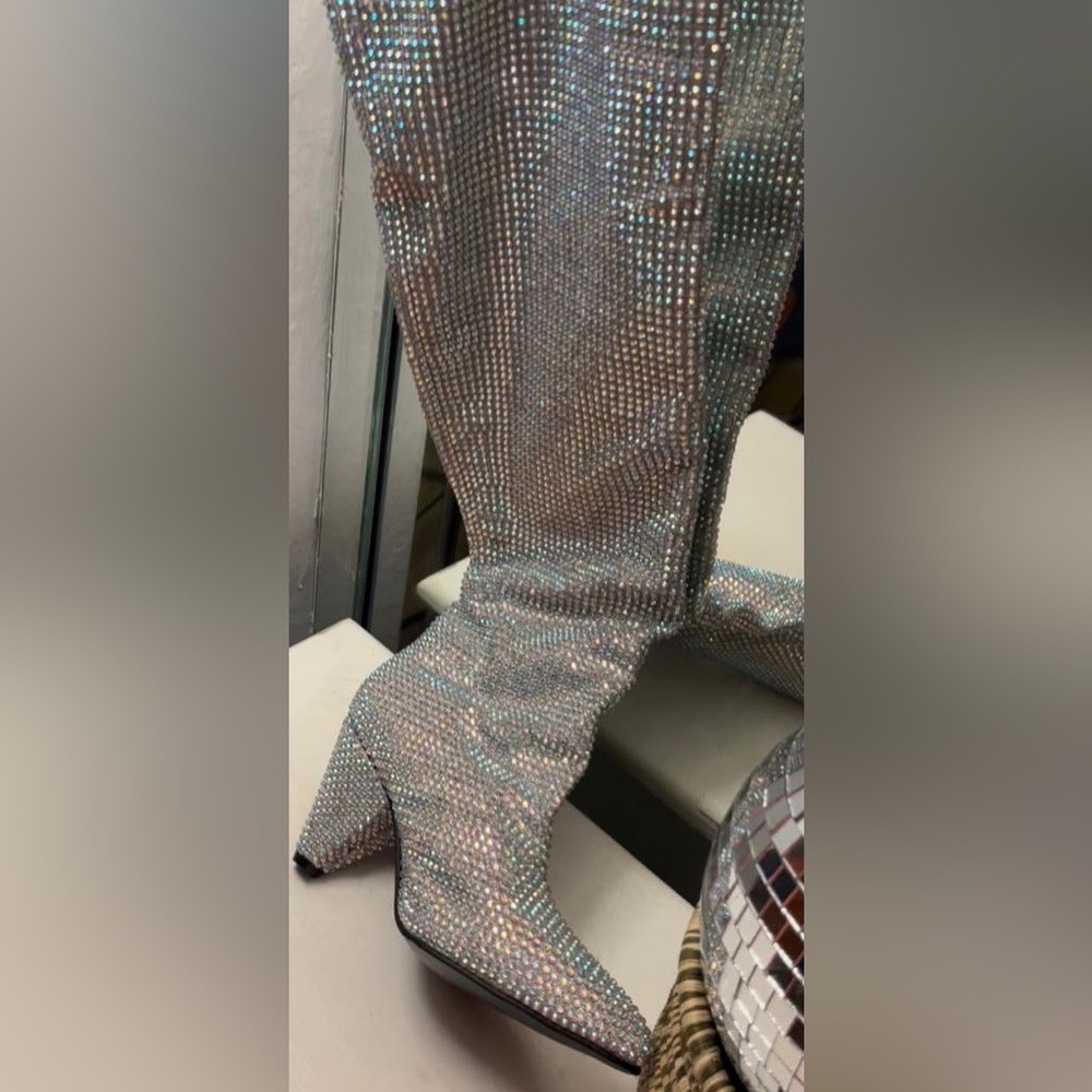 Sparkly Rhinestone Tall Boots